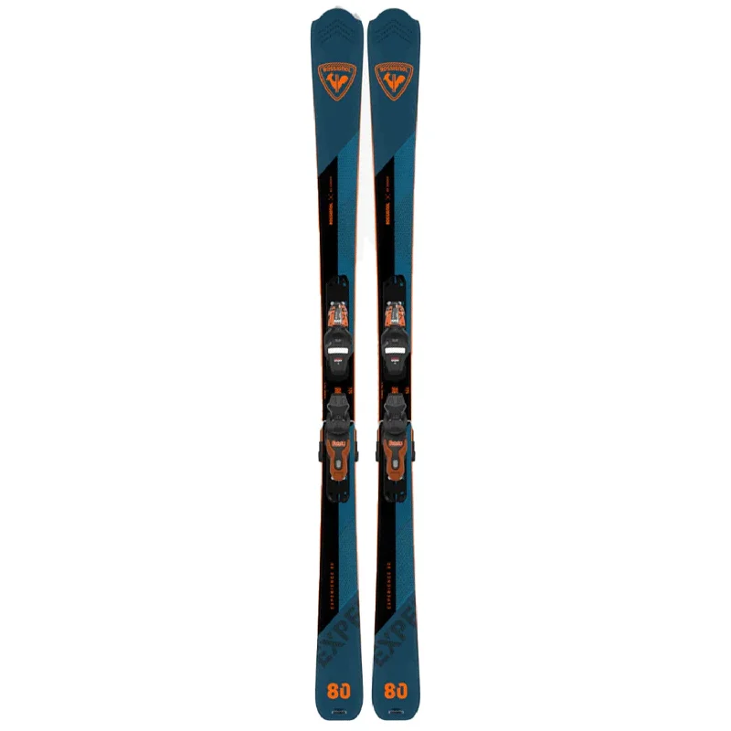 Skis with rugged accents-Rossignol Experience 80 C Skis w/Xpress 11 GW B83 Blk/Org Bindings 2025