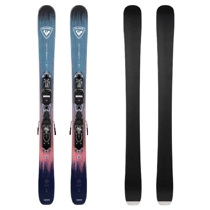 Skis with bold accents-Rossignol Kids Rallybird Soul Pro Ski + Xpress W 10 GW B93 Binding 2025