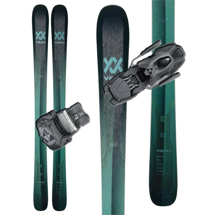 Ski Bindings with textured heels-Volkl Secret 96 Skis W/ Attack 11 Bindings 2022