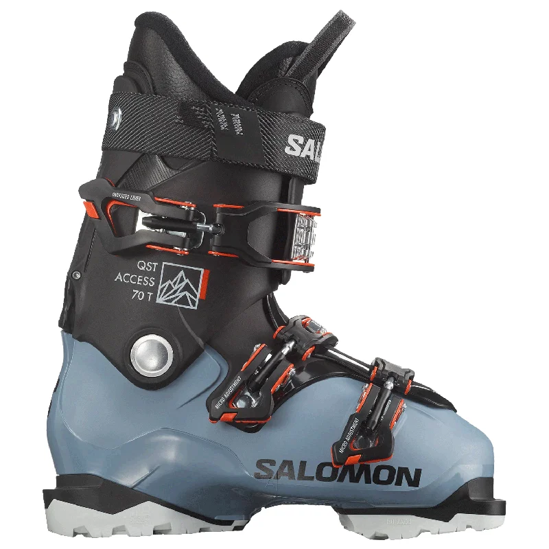 Ski boots for narrow width-Salomon Kids QST Access 70 T GW Ski Boot 2025 Coppen Blue/Black/Orange