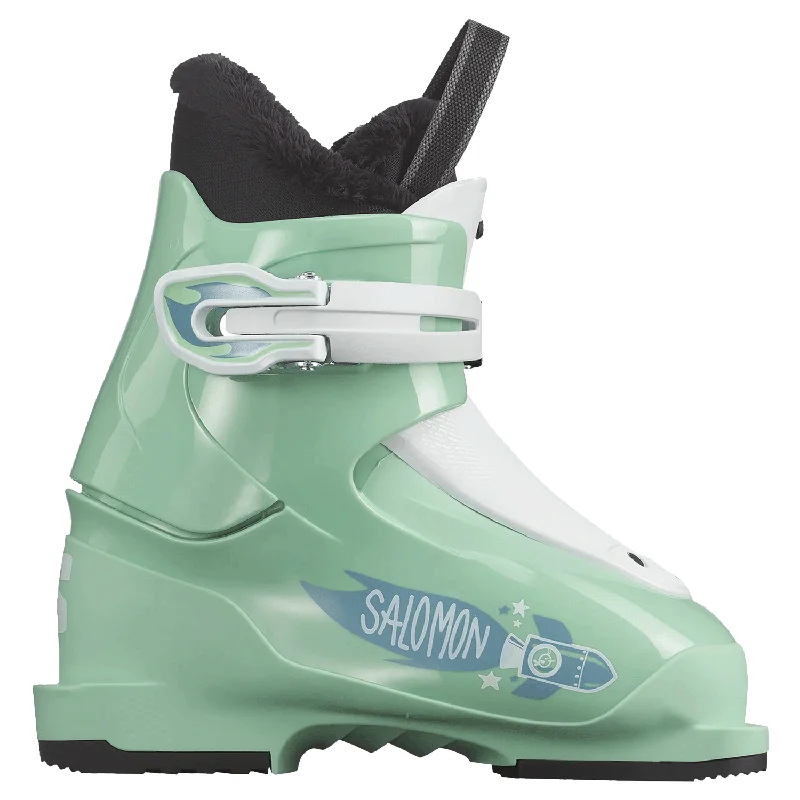 Ski boots for ankle boots-Salomon Kids T1 Ski Boot 2025 Mint/White/Copen Blue