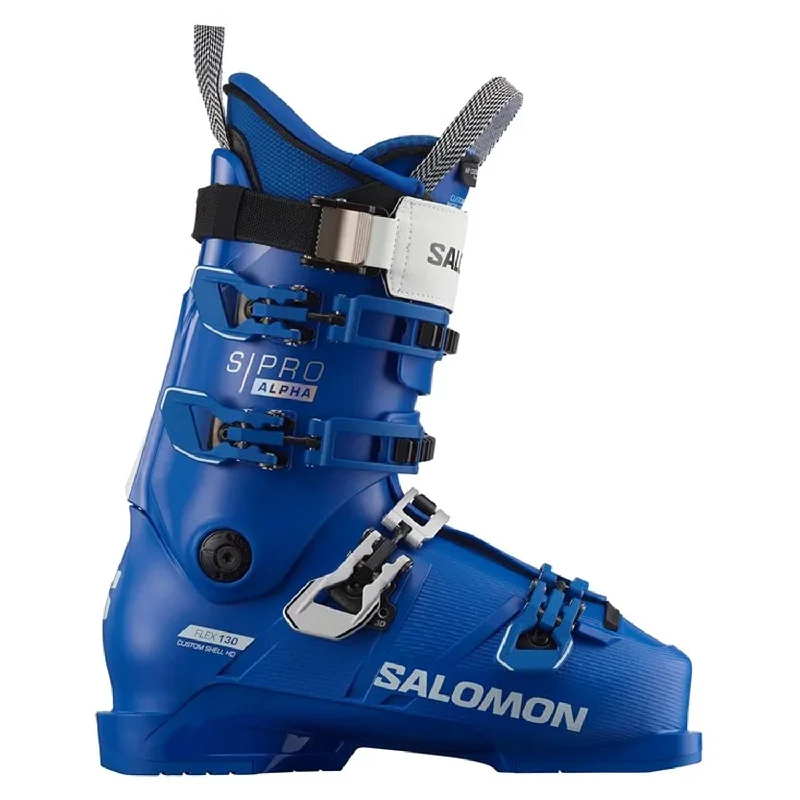 Ski boots for narrow lasts-Salomon Men's S/Pro Alpha 130 EL Ski Boot 2024 Race Blue/White