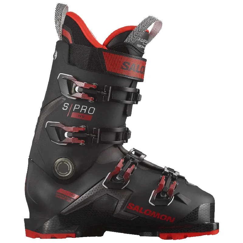 Ski boots for footbeds-Salomon Men's S/Pro HV 100 GW Ski Boot 2025 Black/Red/Beluga