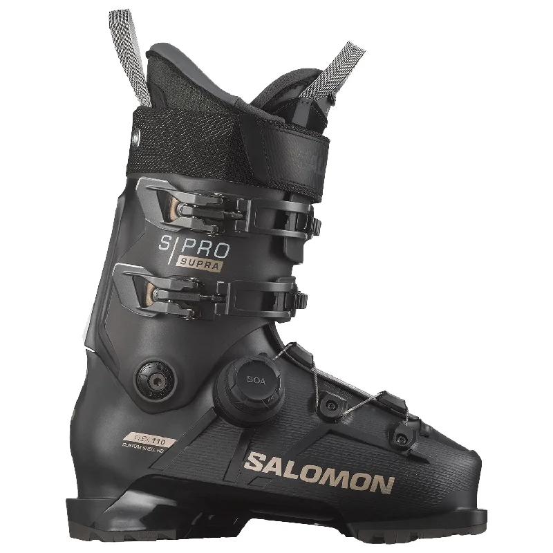 Ski boots for alpine soles-Salomon Men's S/Pro Supra BOA 110 GW Ski Boot 2025 Black/Beluga/Titanium