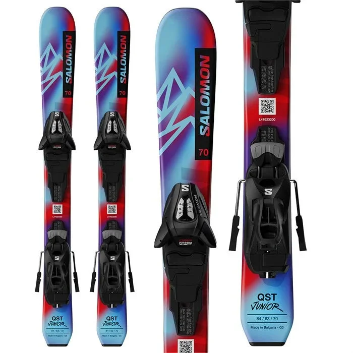 Skis for mellow descents-Salomon QST Jr XS Skis [w. C5 GW Bindings] 2025