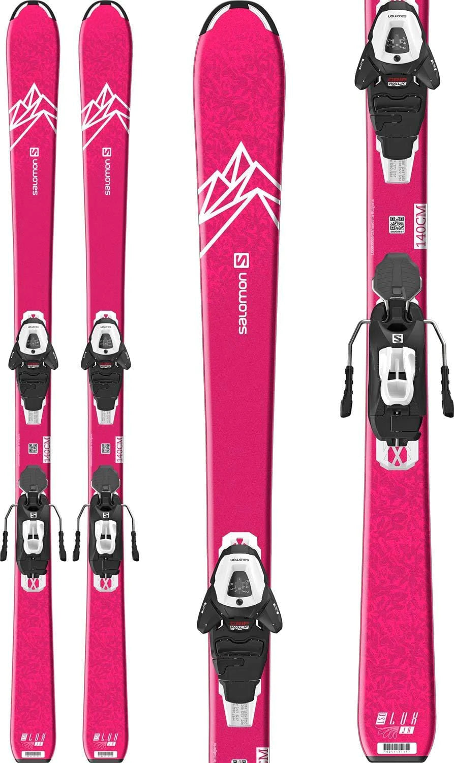 Skis with abstract patterns-Salomon Qst Lux Skis Jr+ C5 Binding