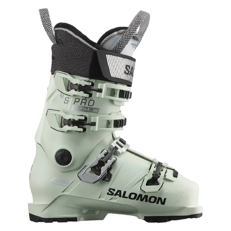 Ski boots for sole length-Salomon Women's S/Pro Alpha 100 W Ski Boot 2024 White Moss/Silver