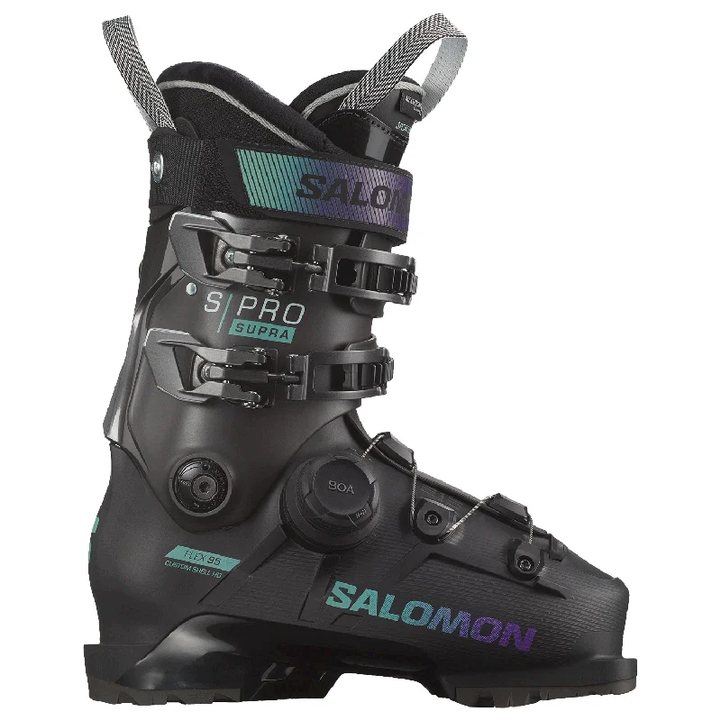 Ski boots for boot liners-Salomon Women's S/Pro Supra BOA 95 W GW Ski Boot 2025 Black/Beluga/Spearmint