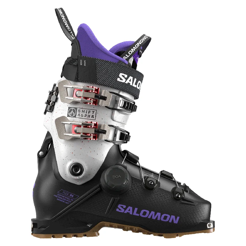 Ski boots for giant slalom-Salomon Women's Shift Alpha Boa 95 Ski Boot 2025 Black/Ultra Violet