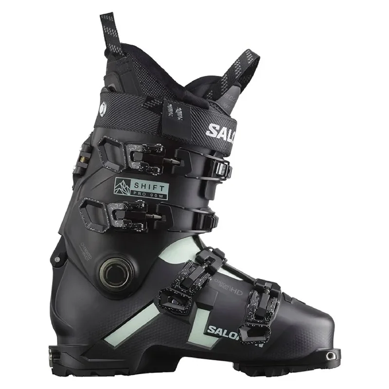 Ski boots for boot soles-Salomon Women's Shift Pro 90 W AT Ski Boot 2024 Black/White Moss