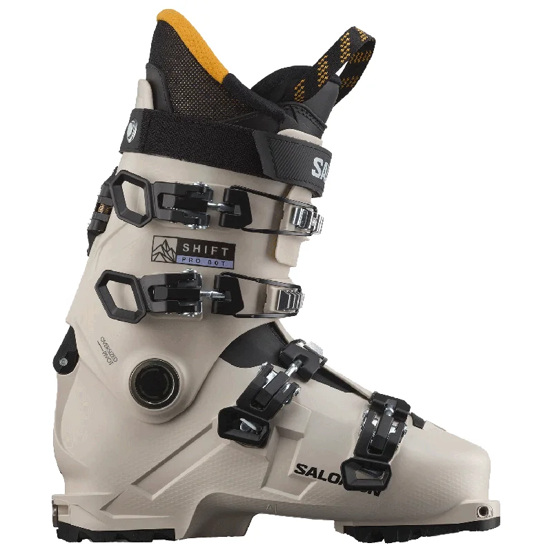 Ski boots for mid-calf-Salomon Youth Shift Pro 80 T AT Ski Boot 2025 Rainy Day/Black/Solar Power