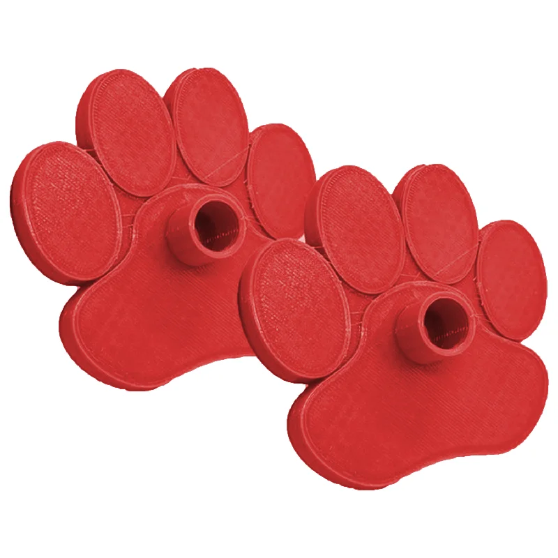 Ski poles trailblazer-Snow Stompers Paw Print Ski Pole Basket Red