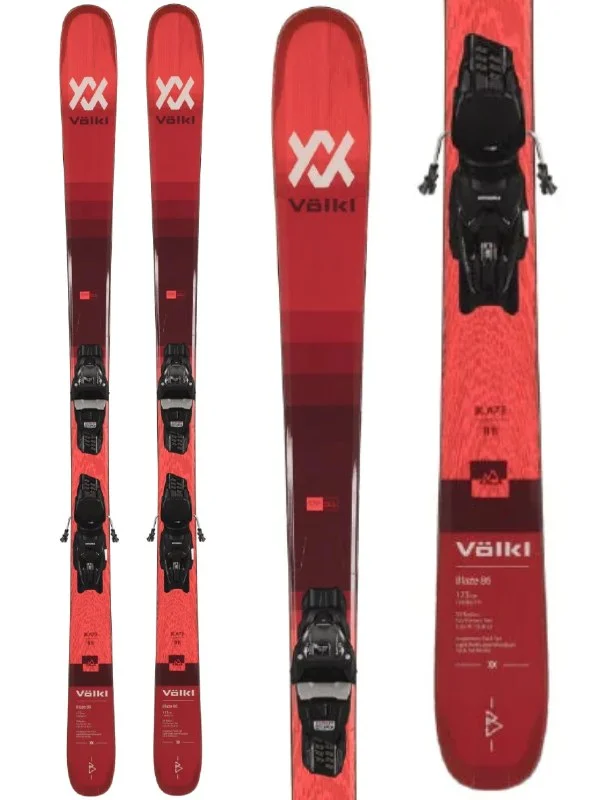 Skis with lime hues-Volkl Blaze 86 Men's Skis W/ Marker vMotion 10 GW Bindings - 2024