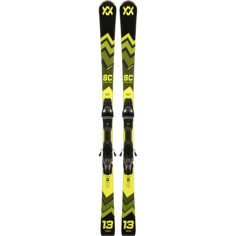 Skis with loose flex-Volkl Racetiger SC Skis w/vMotion 12 GW Black Bindings 2025